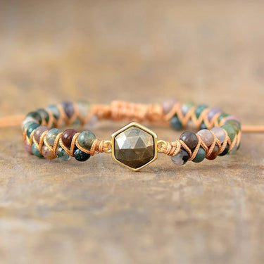 Stamina Pyrite and Onyx Braided Bracelet-Your Soul Place